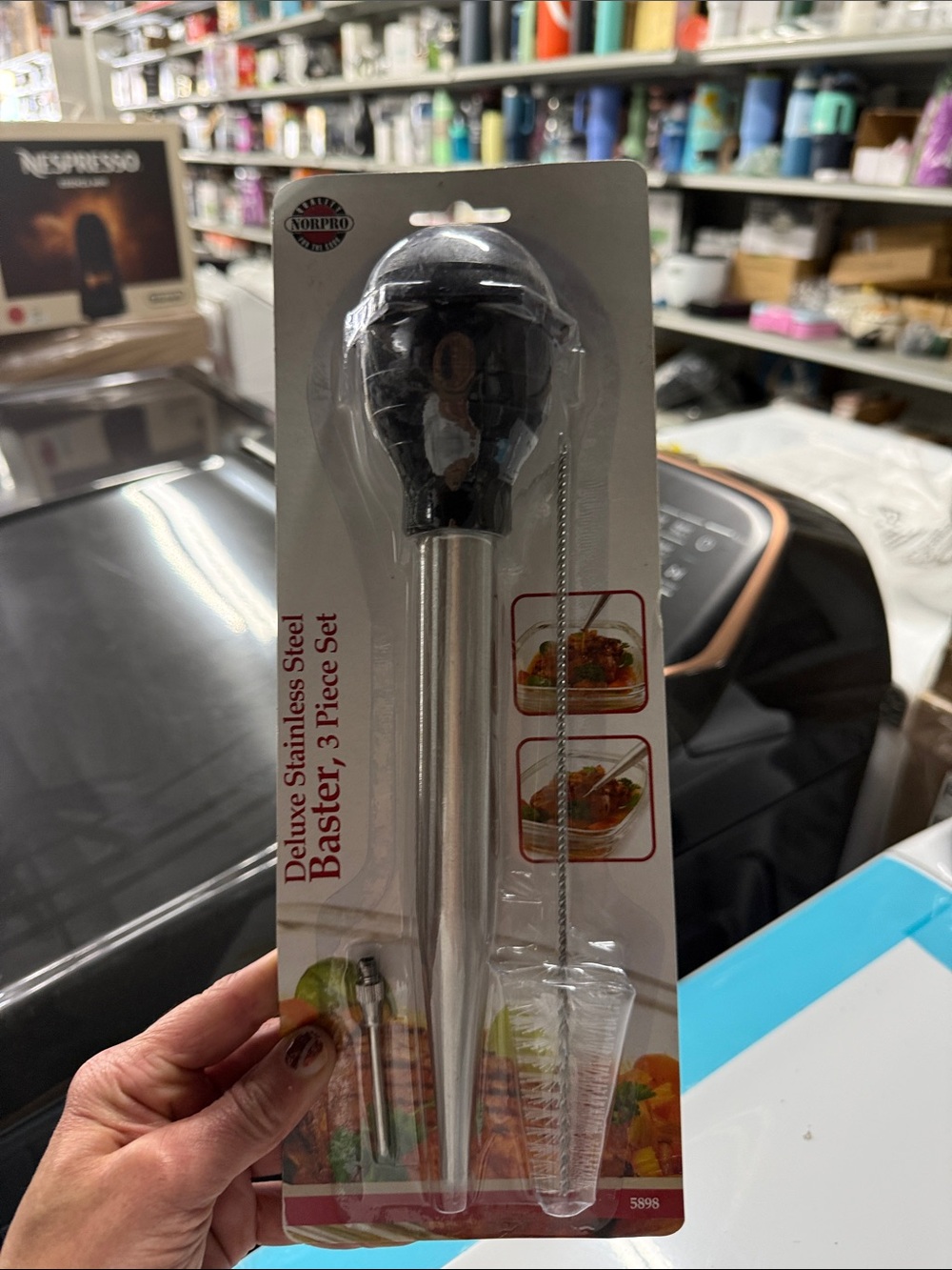 Stainless Steel Baster Set with Black Handle - 3 Piece